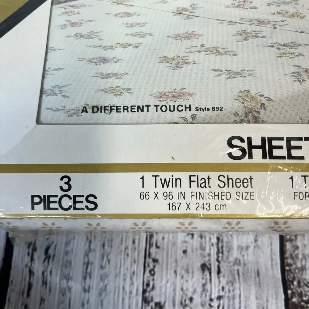 Vintage Monticello Cannon 3pc Twin Sheet Set Pillowcase Orange Yellow Floral 692